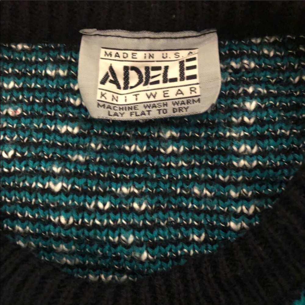 Adele Knitwear Patterned Crew Neck Sweater Euc - image 4